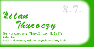 milan thuroczy business card